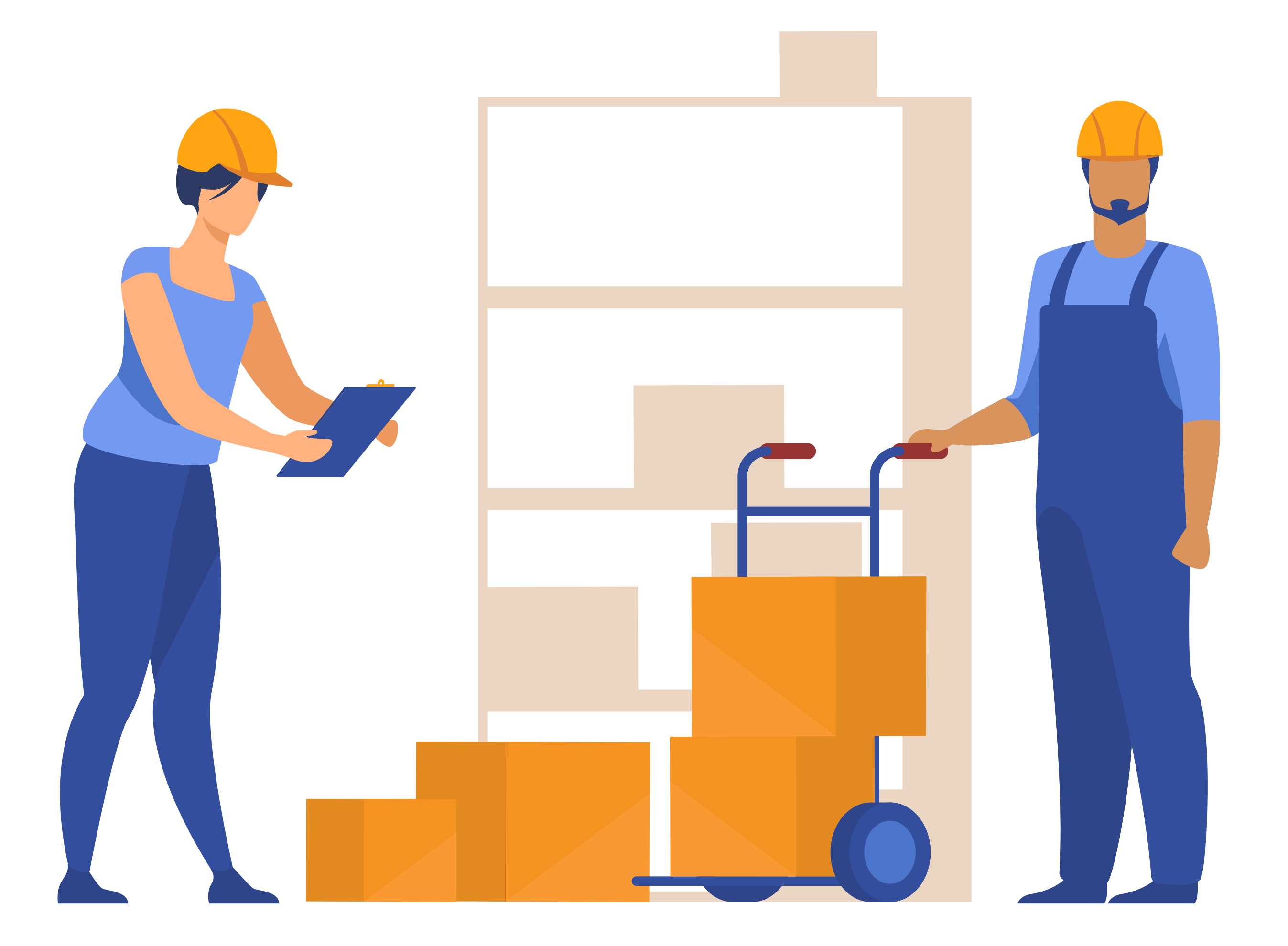 Salariés gérant des stocks